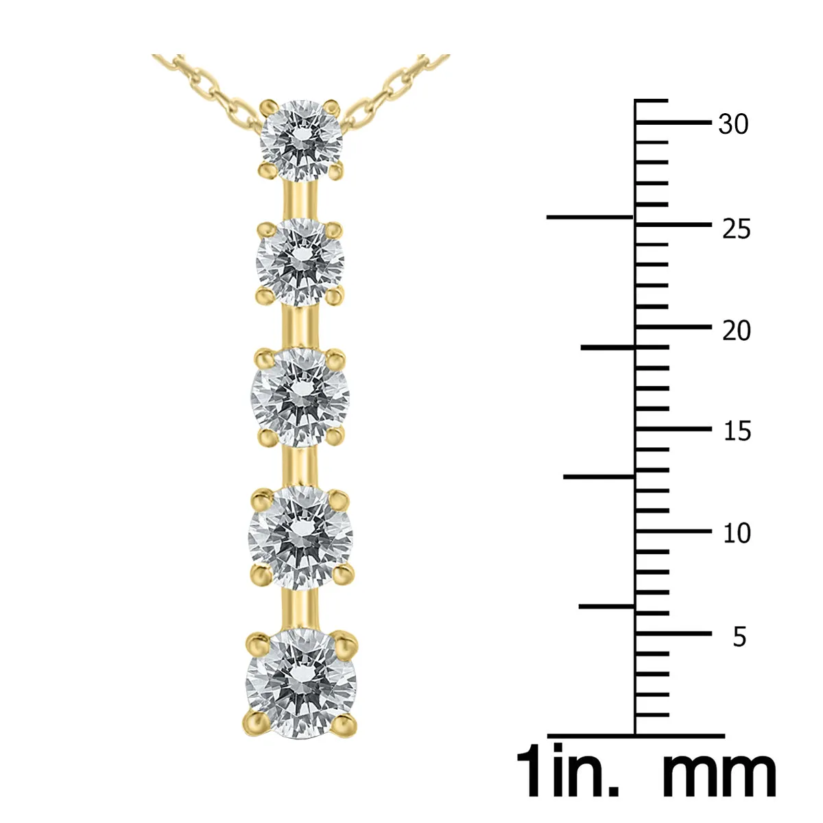 1 1/2 Carat TW Diamond Journey Pendant in 14K Yellow Gold