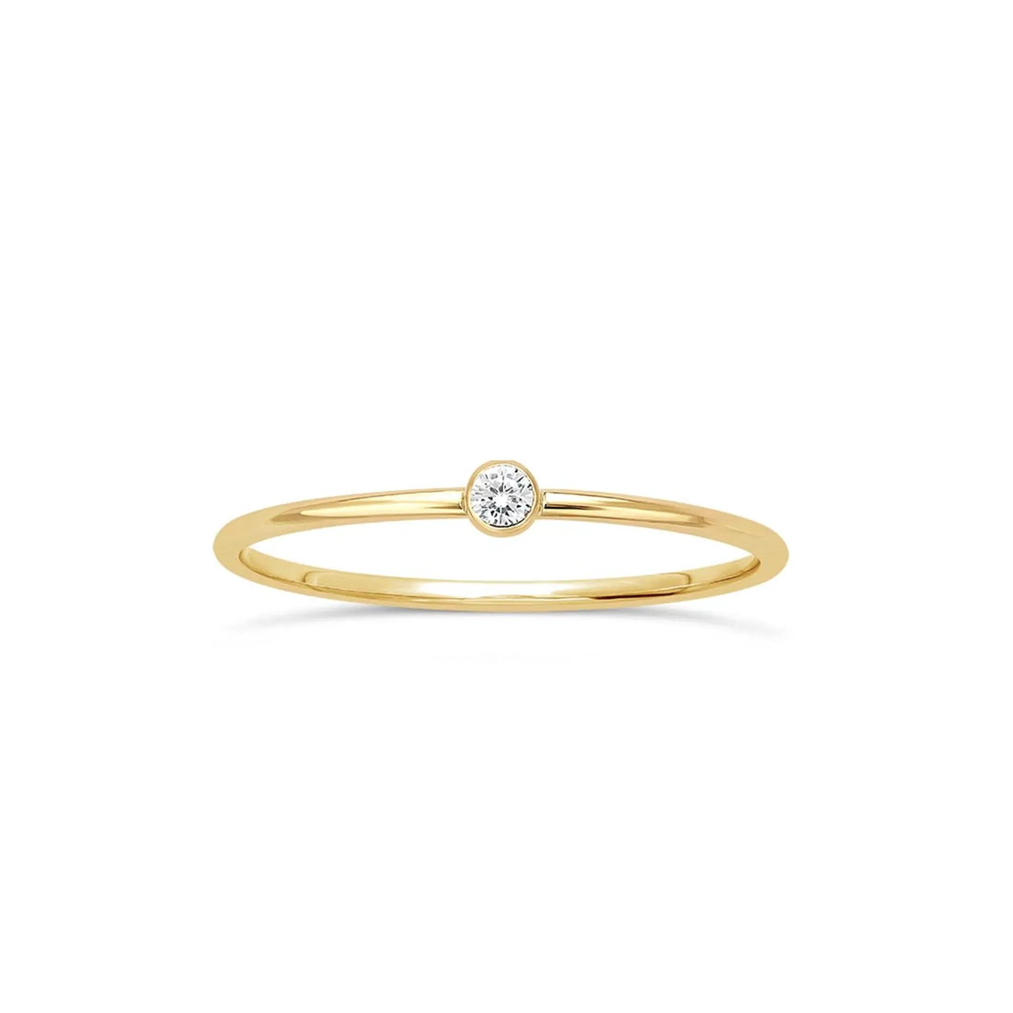 14k Petite Gemstone Stacking Ring