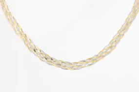 16" 14k Two-Tone Gold Woven Herringbone Chain (6.68g.)