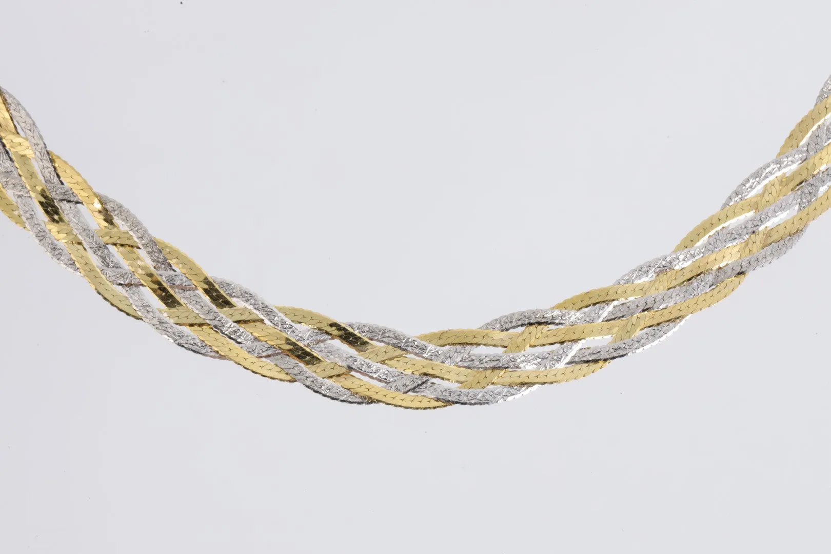 16" 14k Two-Tone Gold Woven Herringbone Chain (6.68g.)