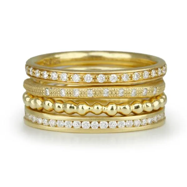 18K Gold and Channel-Set Diamond Ring