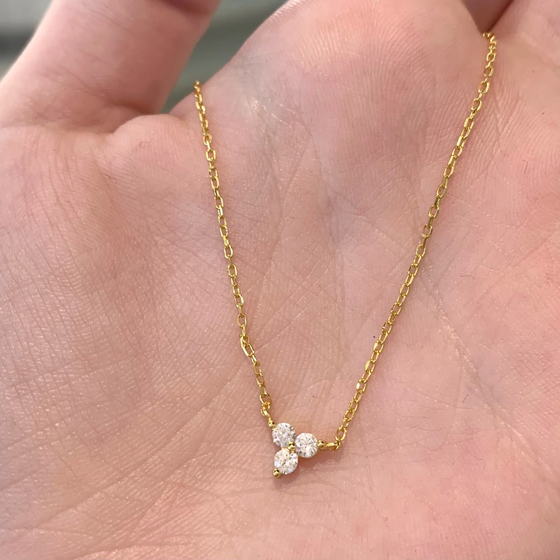 18k/925 Vermeil CZ Lotus Necklace