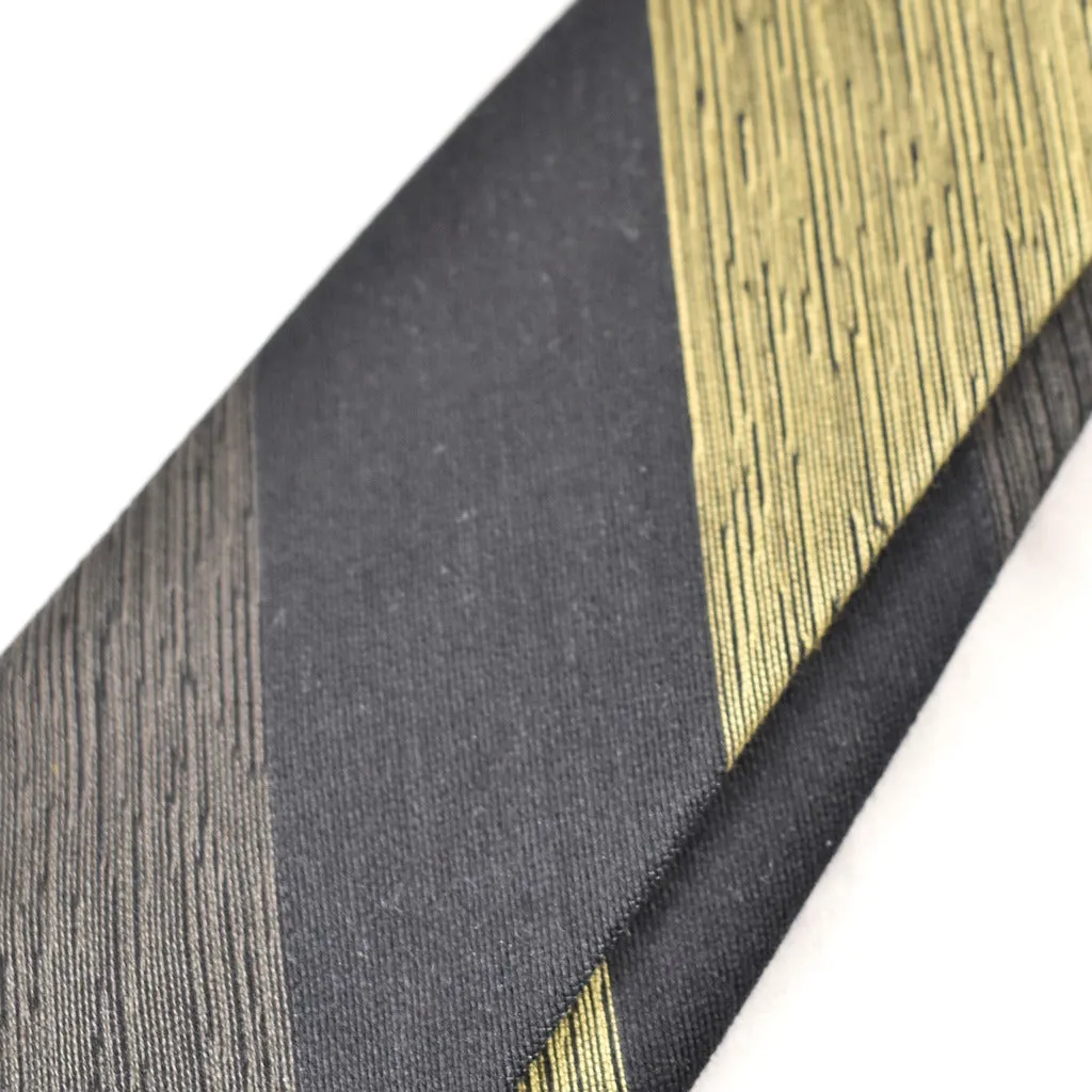 1950s Blk & Olive Stripe Vintage Tie