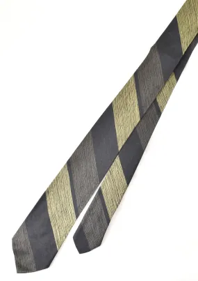 1950s Blk & Olive Stripe Vintage Tie