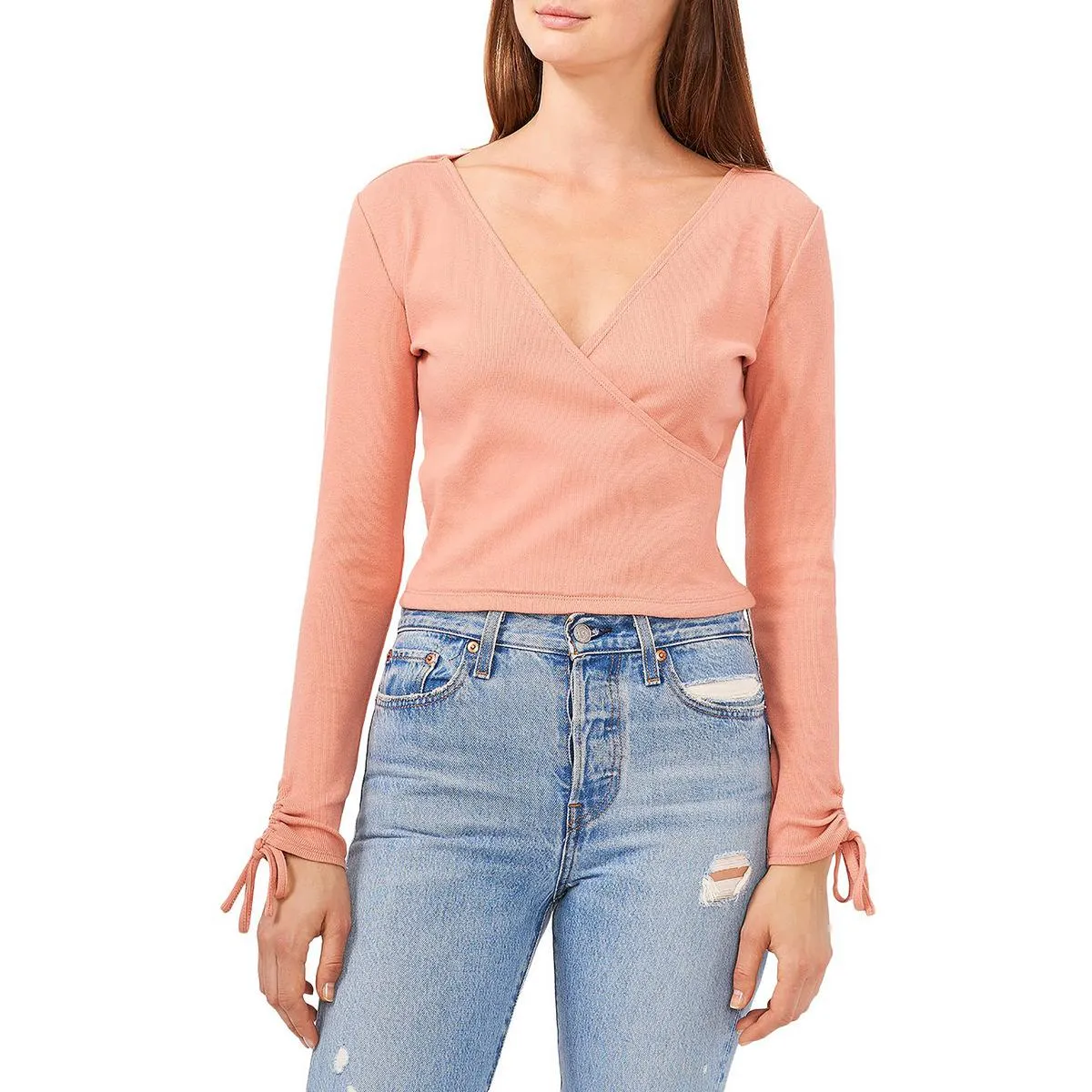 1.State Womens Surplice Knit Blouse