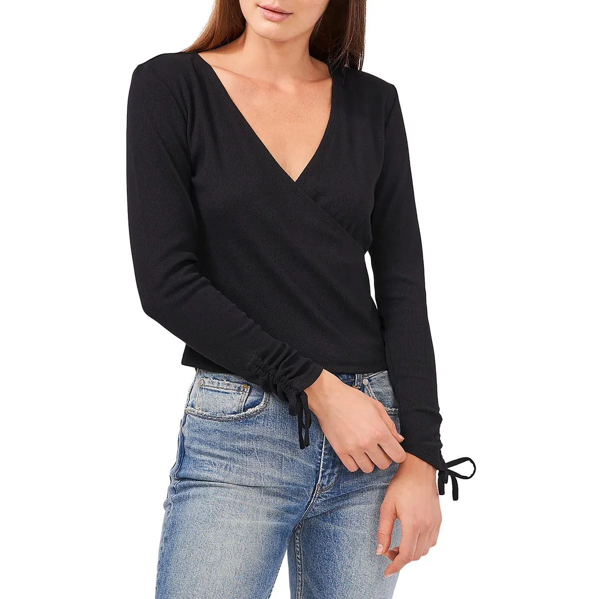 1.State Womens Surplice Knit Blouse