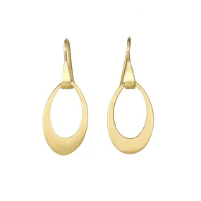 20K Gold Mini Pear-Shaped Doorknocker Earrings on Sculptural Ear Wires