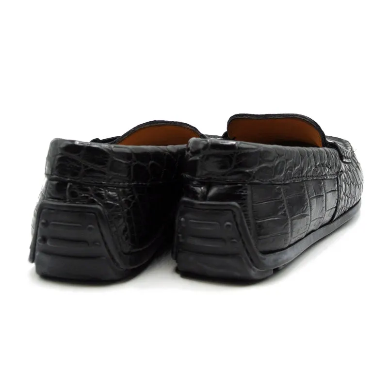 32-102-BLK MONZA Nile Crocodile Driver, Black