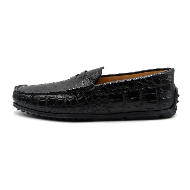 32-102-BLK MONZA Nile Crocodile Driver, Black