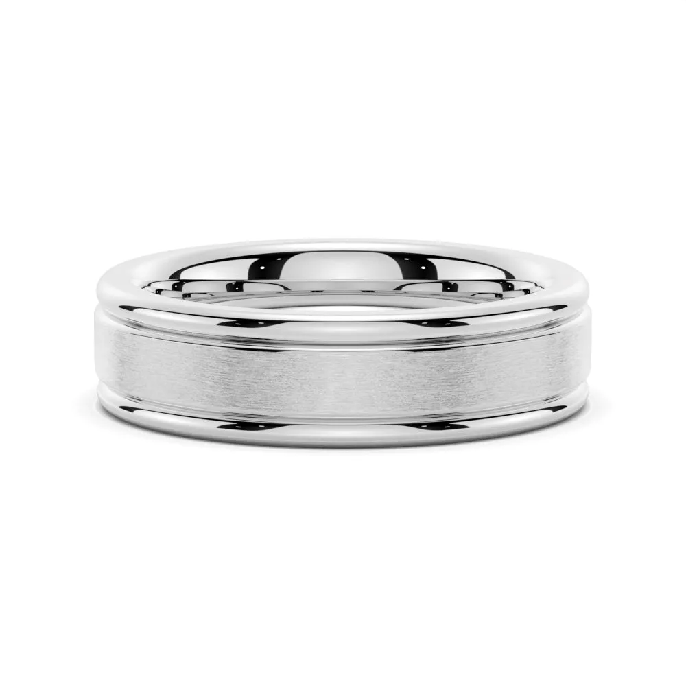 6mm Brushed Finish Men's Wedding Band