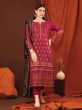 ACE Galleria Guzel Embroidered Jacquard 3Pc Suit A-WU3PS22-237