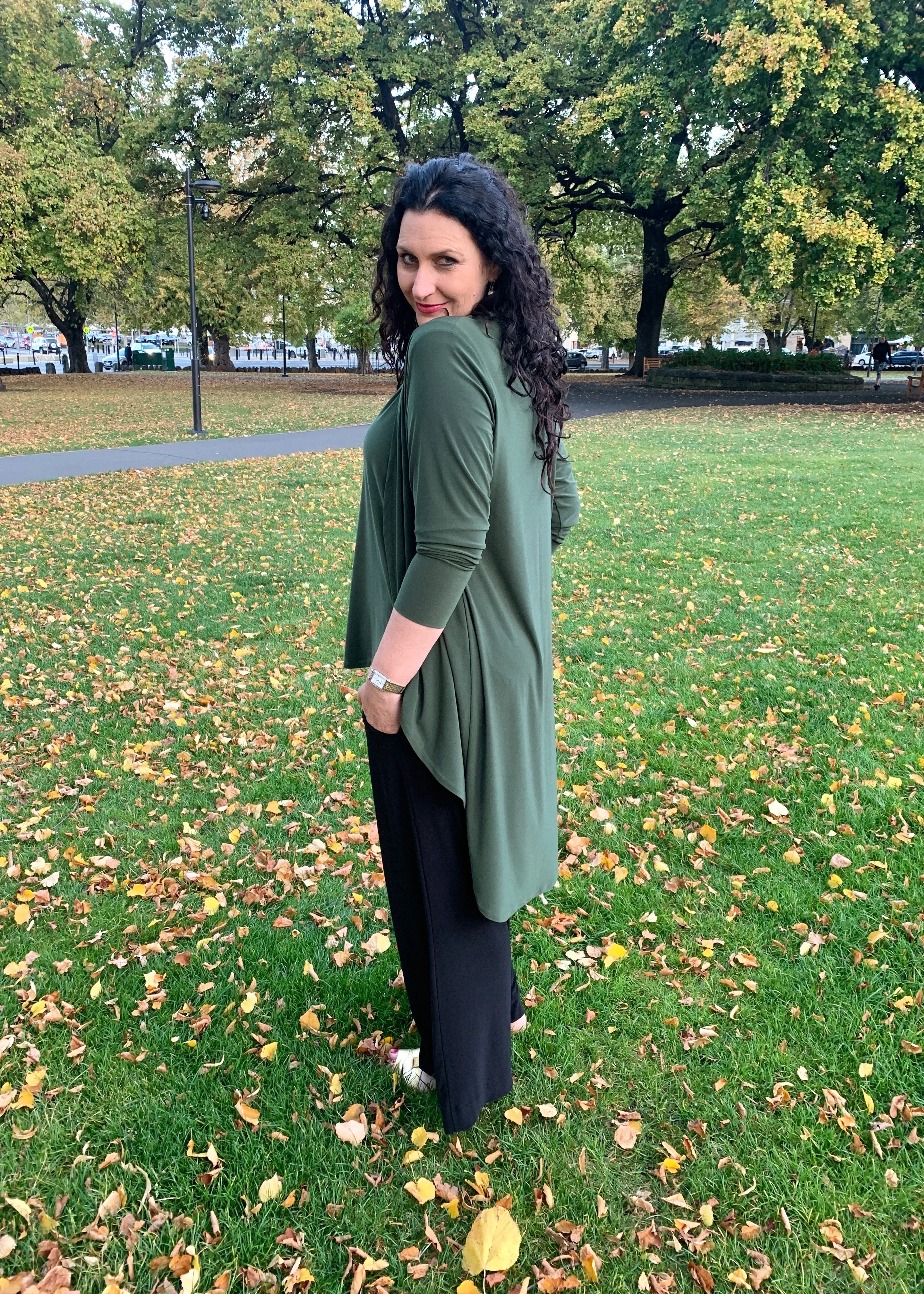 AMARIS Longline Jacket in Olive Allure