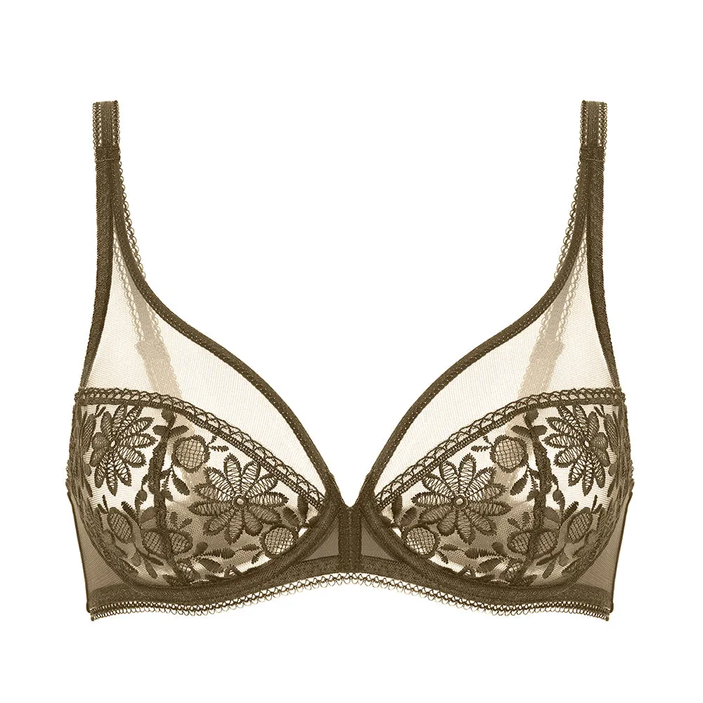 Amazone Nomad Green Full Cup Plunge Bra