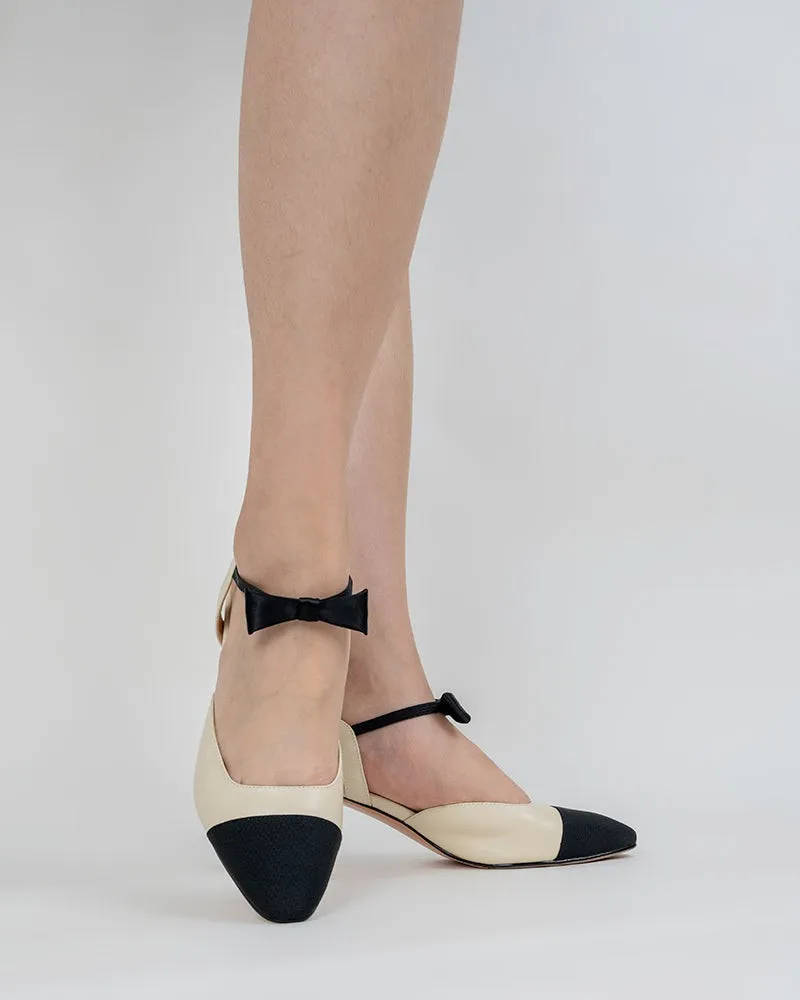 Ankle Strap Dress Wedge Pump with Bow Tie