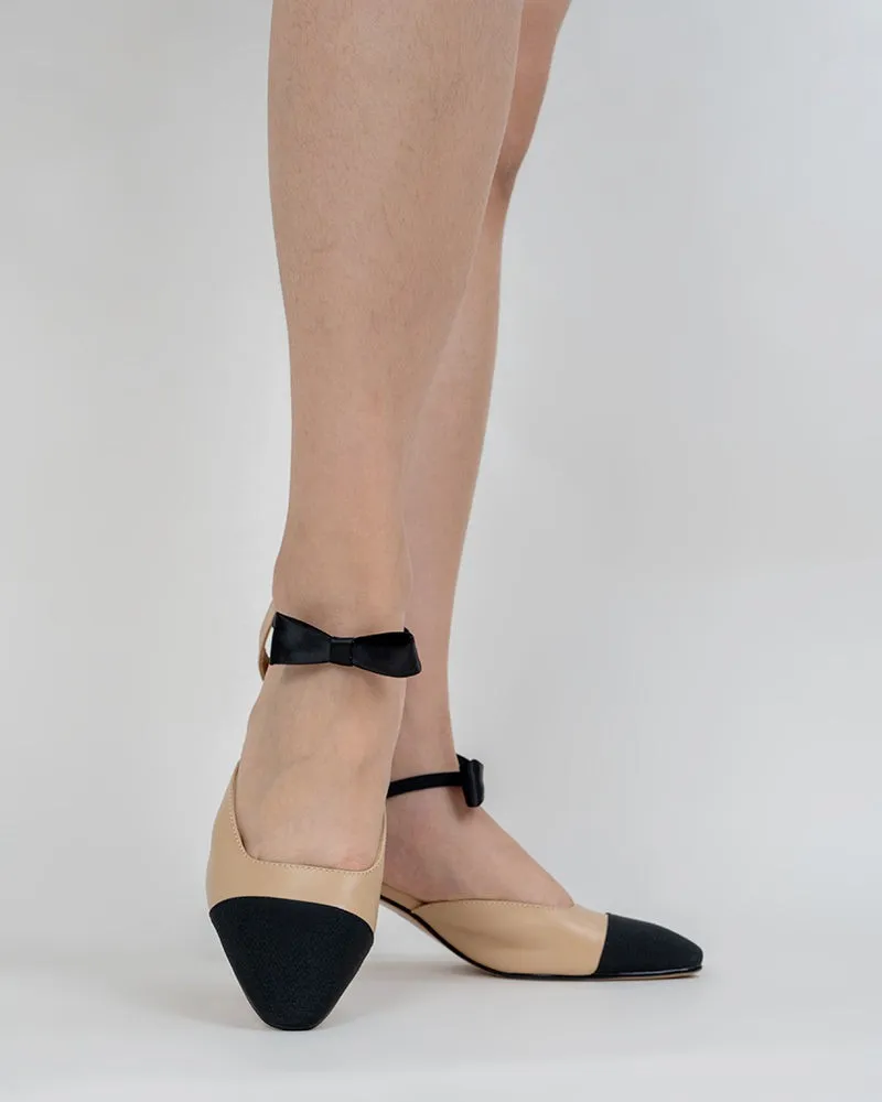 Ankle Strap Dress Wedge Pump with Bow Tie