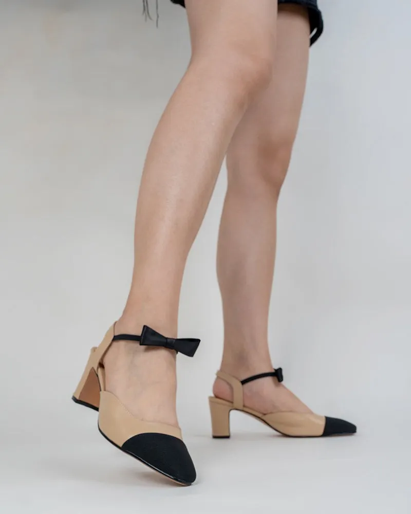 Ankle Strap Dress Wedge Pump with Bow Tie