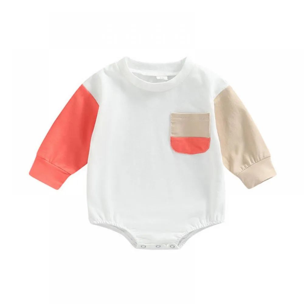 Baby Bodysuit Colorblock Long Sleeve Triangle Romper Baby Clothes Wholesale