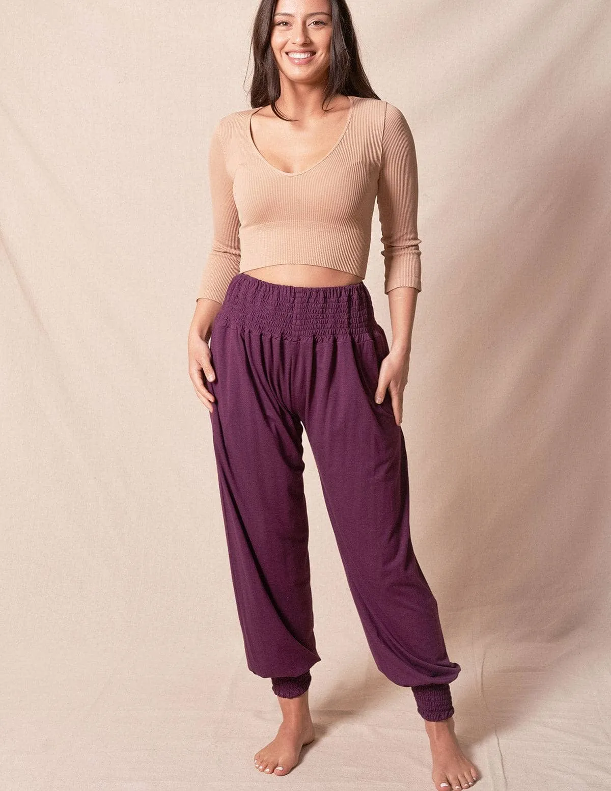 Bamboo / Organic Cotton Taj Pocket Pants - Plum