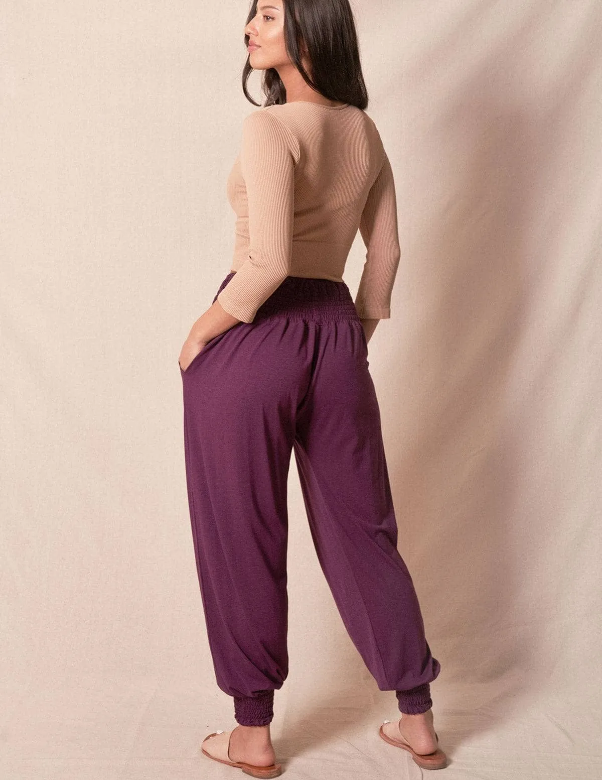 Bamboo / Organic Cotton Taj Pocket Pants - Plum