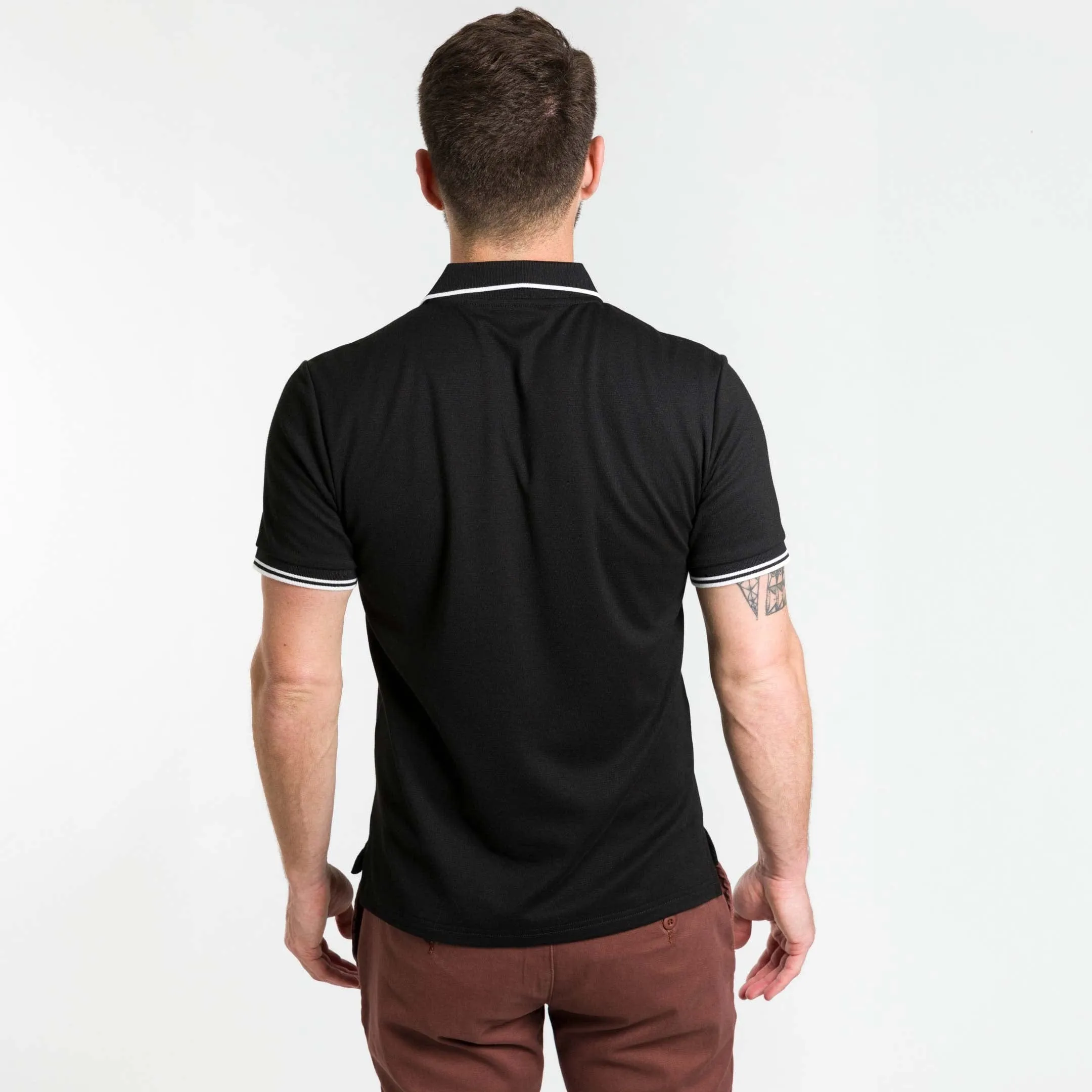 Black Micro Pique Polo