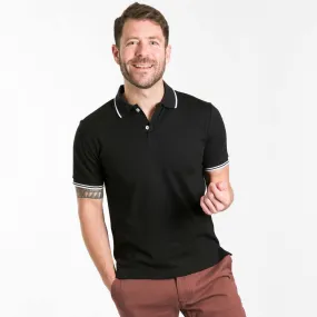 Black Micro Pique Polo