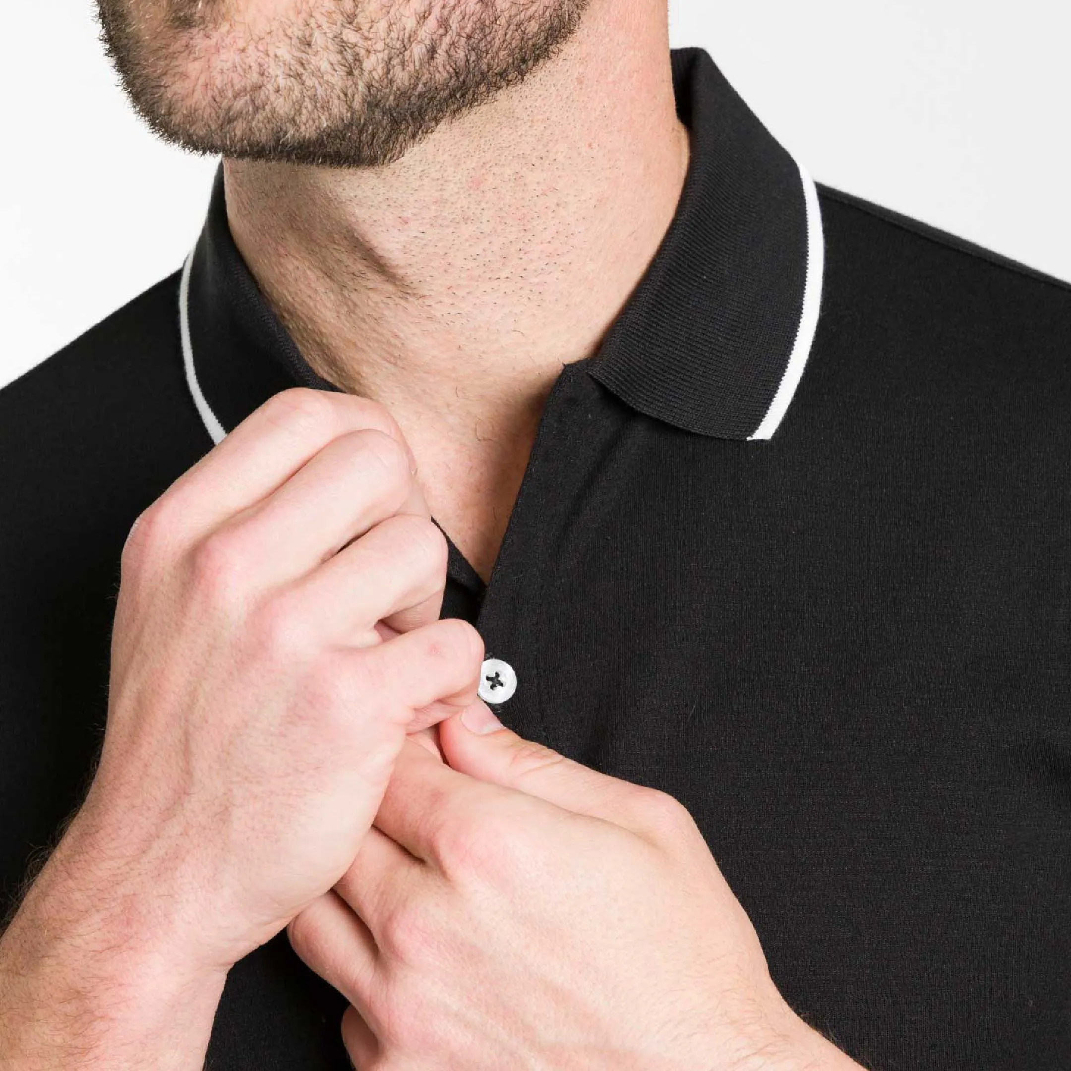 Black Micro Pique Polo