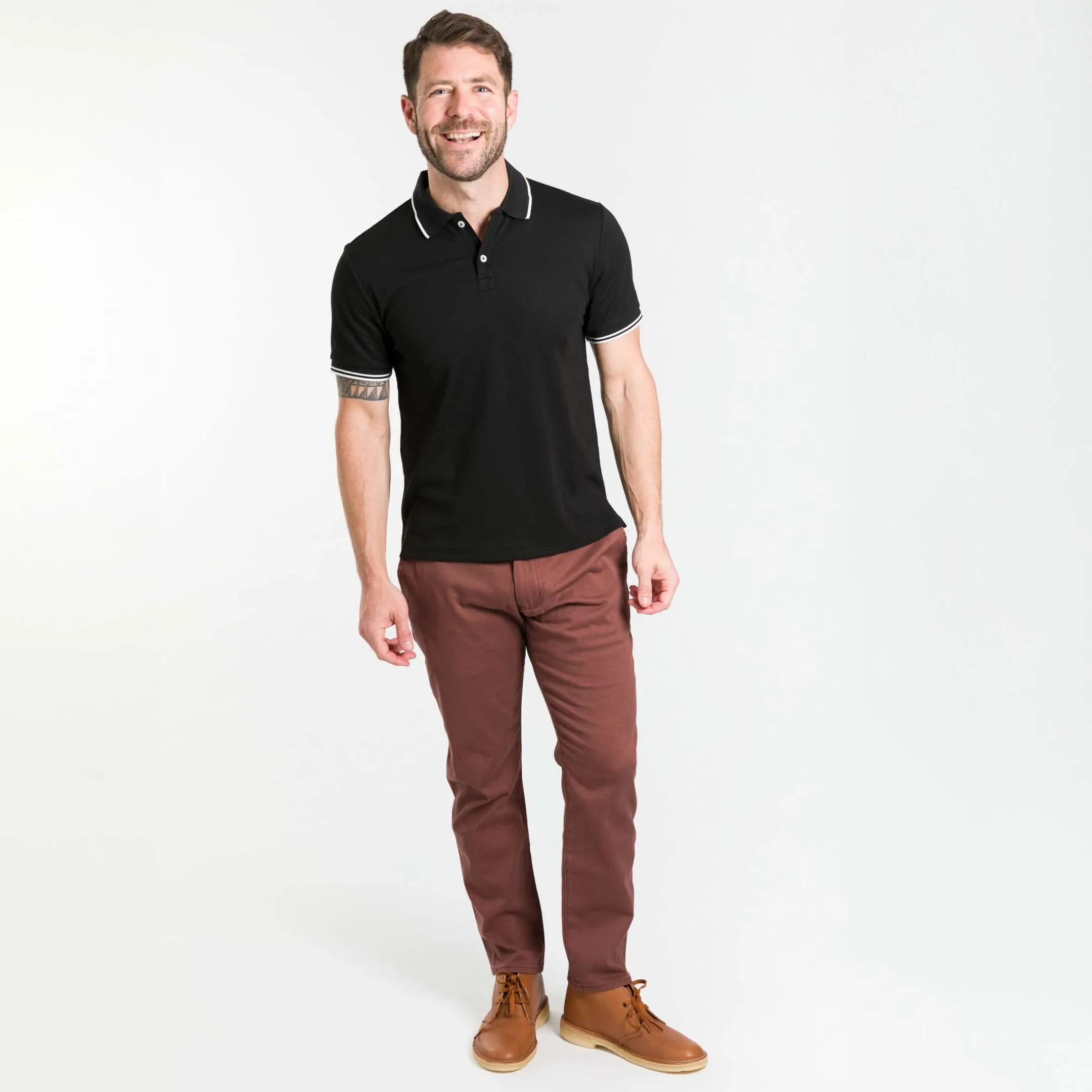 Black Micro Pique Polo