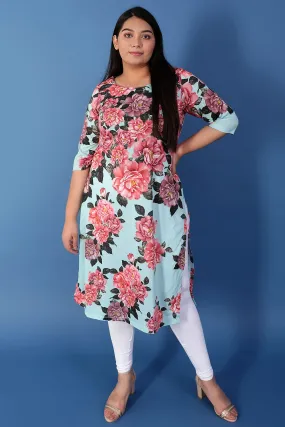 Blue Floral Poetry Kurta