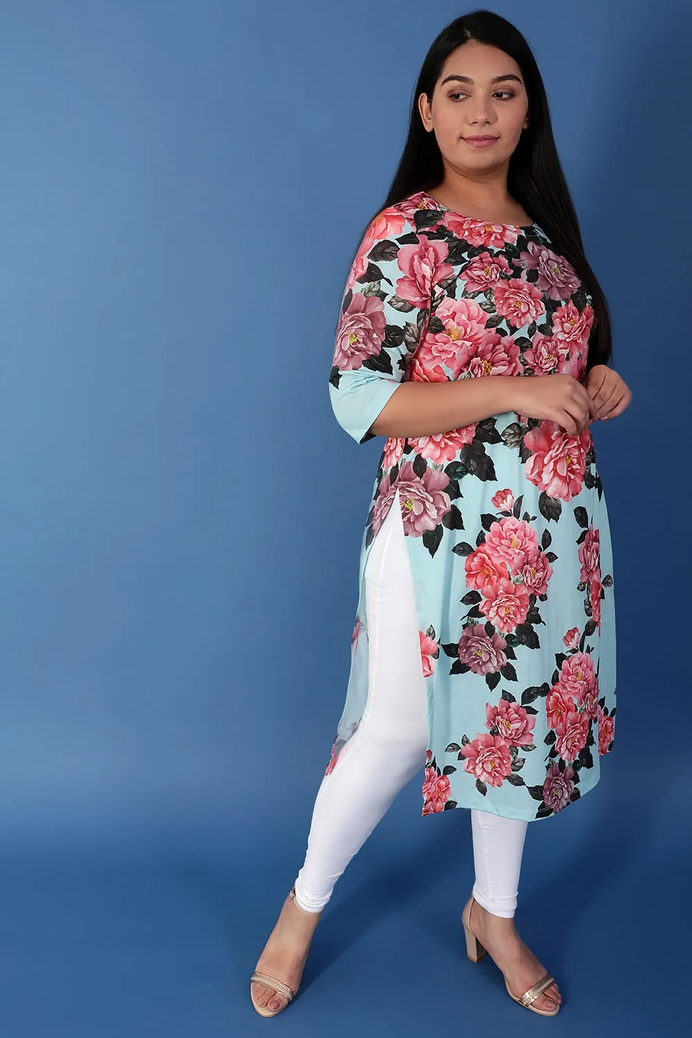 Blue Floral Poetry Kurta