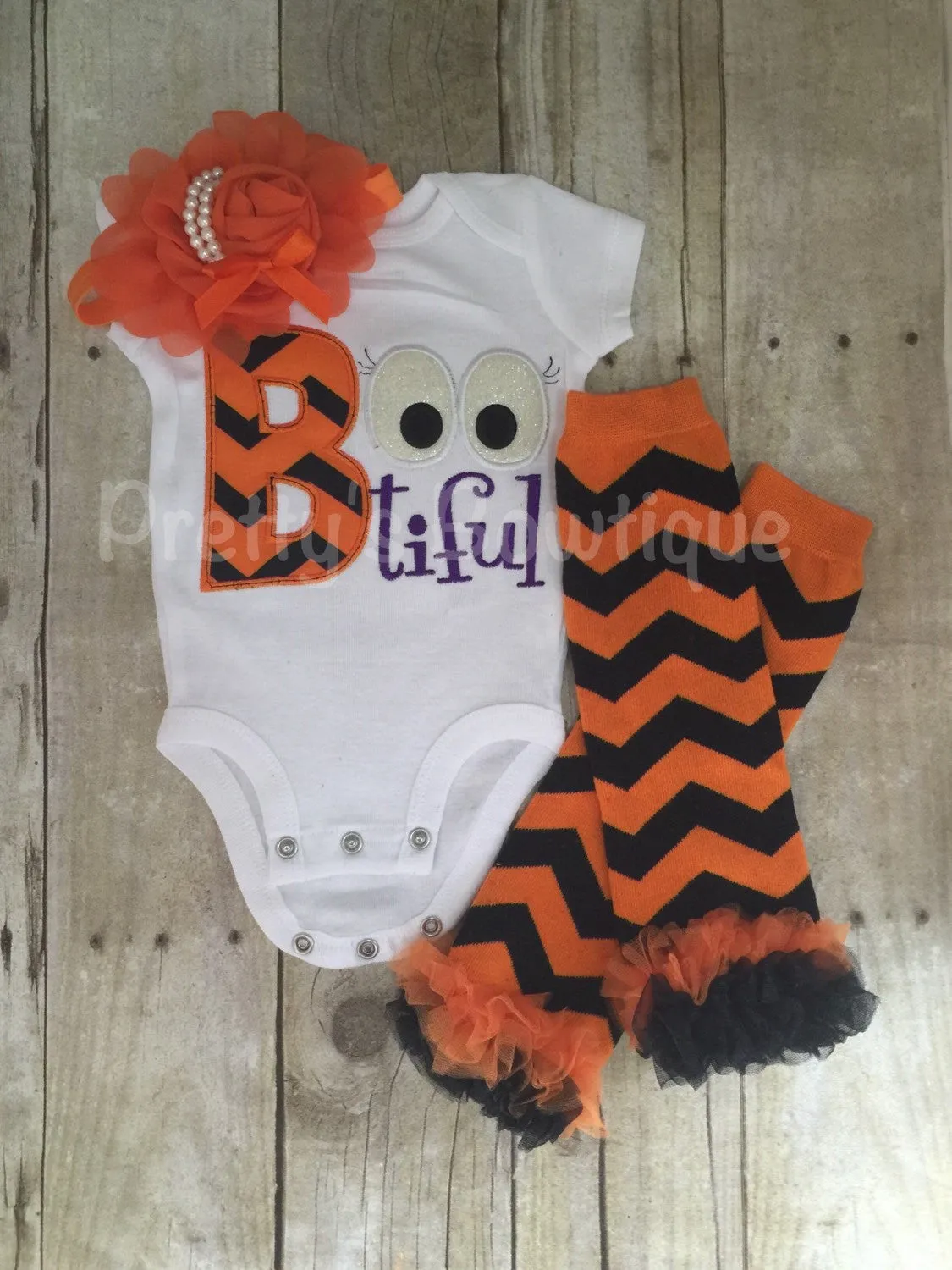 Bootiful Halloween Ghost shirt can be personalized outfit bodysuit or shirt, headband and legwarmers. Halloween outfit