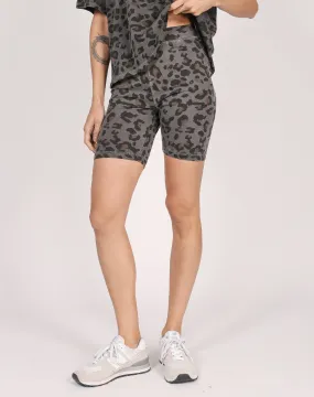 Brunette The Label Leopard Biker Shorts | Tan   Slate