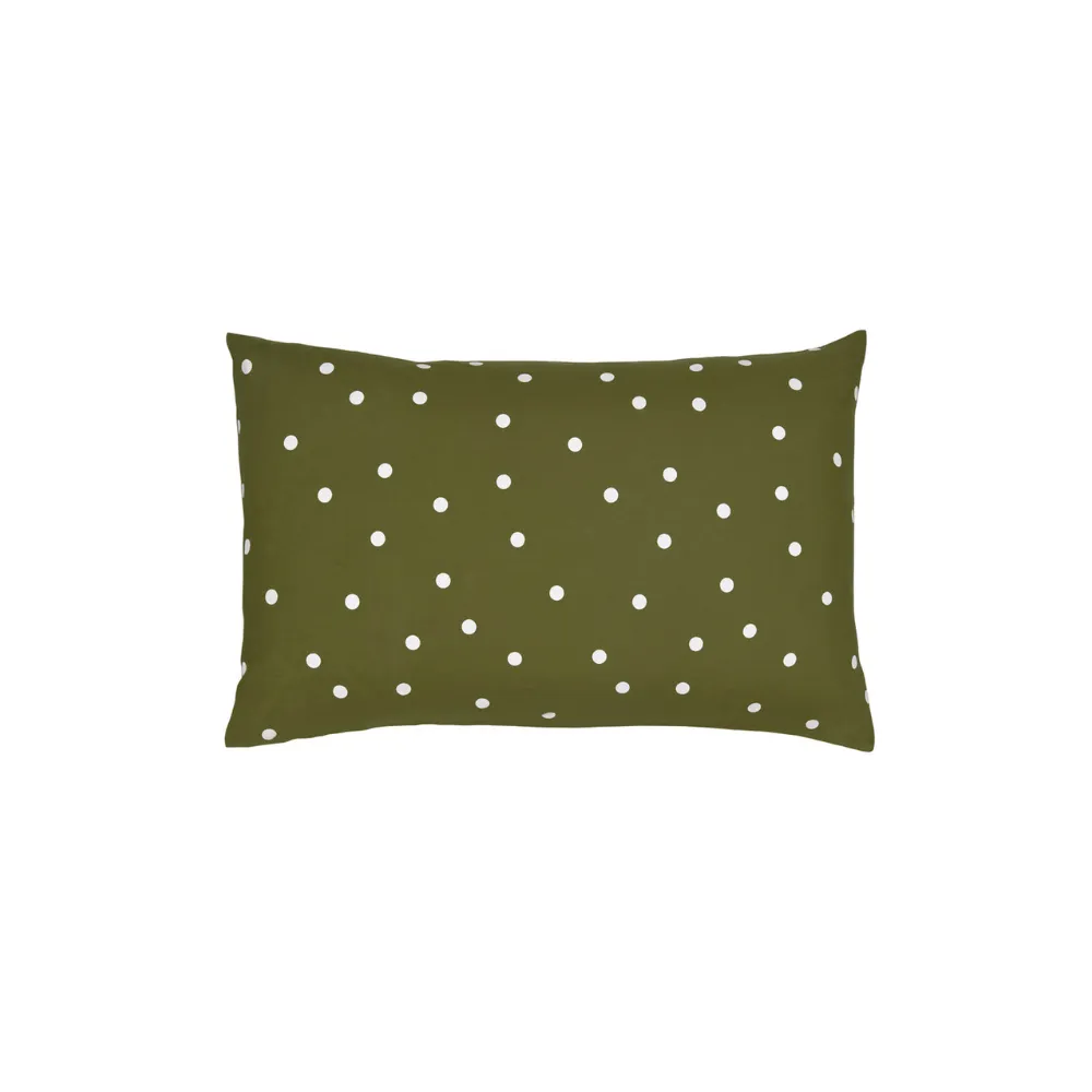 Castle Olive Linen Spot Pillowcase