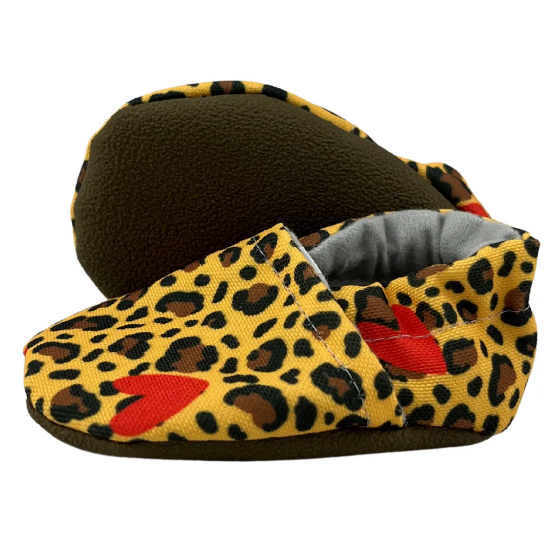 Cheetah Hearts Baby Shoes