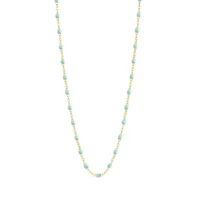 Classic Gigi Jade necklace, yellow gold, 16.5"