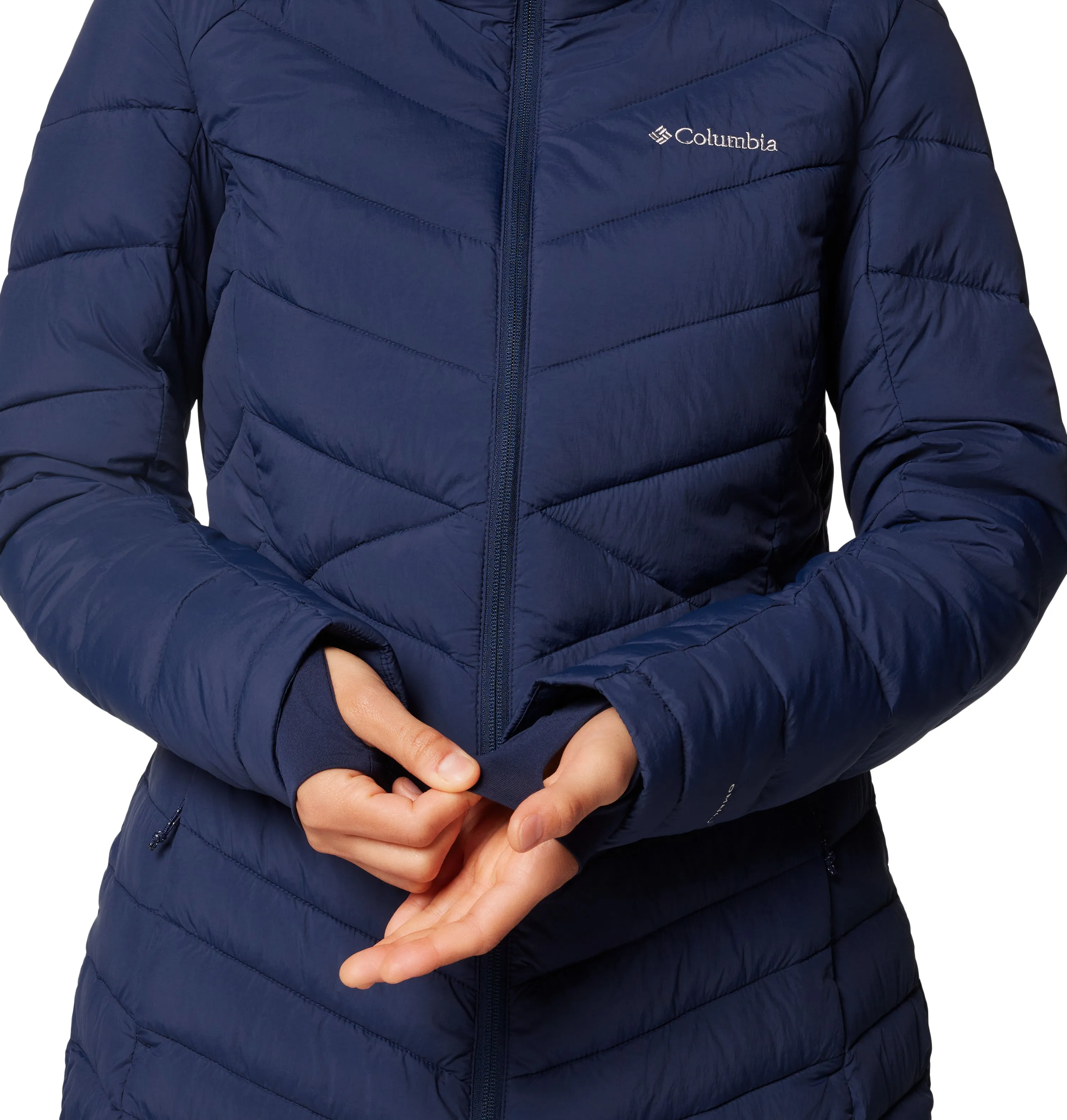 Columbia Women's Joy Peak II Mid Hooded Insulated Parka (Collegiate Navy)