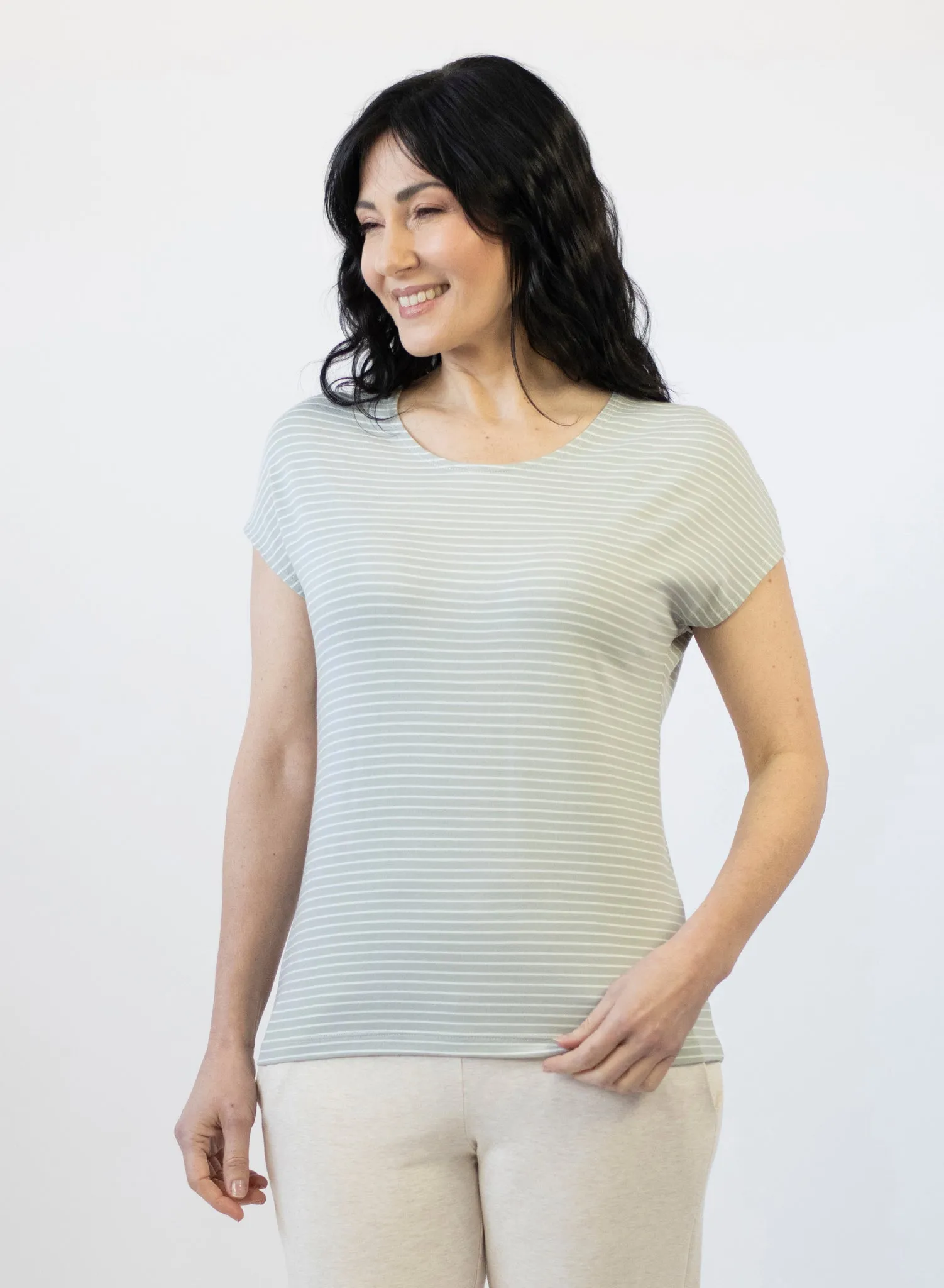 Duffield Easy Tee Top | Lemonade, Sage, Black & White