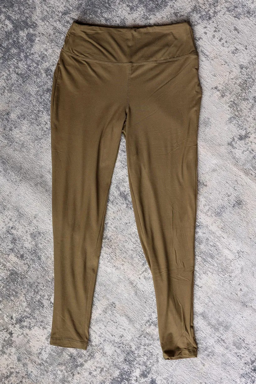 Dusty Olive High Waist Leggings