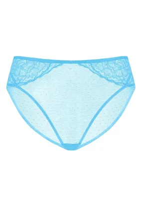 Enchante High-Rise Capri Blue Mesh Brief Underwear