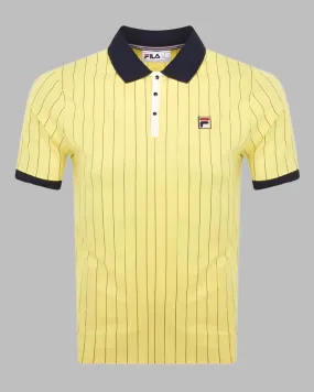 FILA Vintage BB1 Classic Striped Polo Limelight/Navy/Gardenia