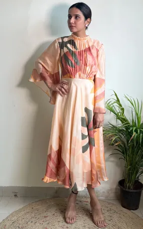 Floral Abstract Pirnted Midi Dress