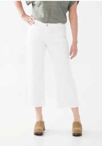 French Dressing Olivia Wide Crop Denim | White