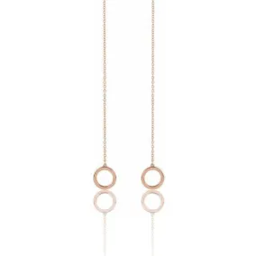 Geometric Gold Circle Chain Threader Earrings