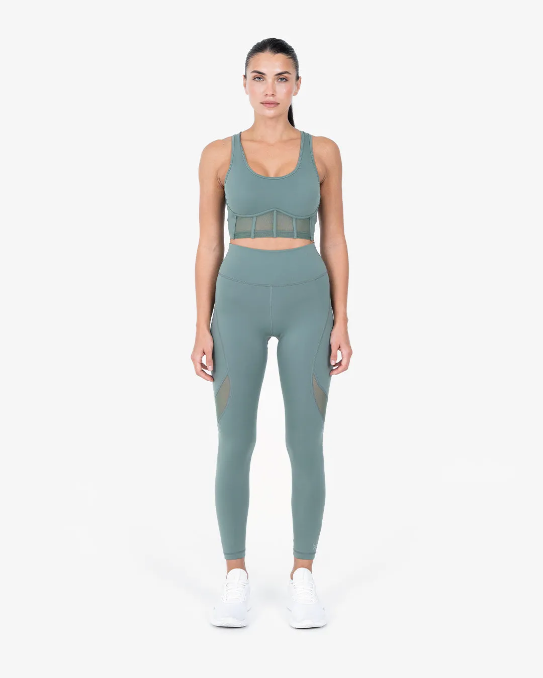 Glide Active Mesh Legging Forest Green