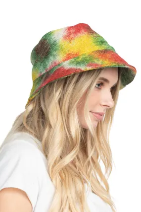 Hemp Tie dye Bucket Hat: OS Rasta