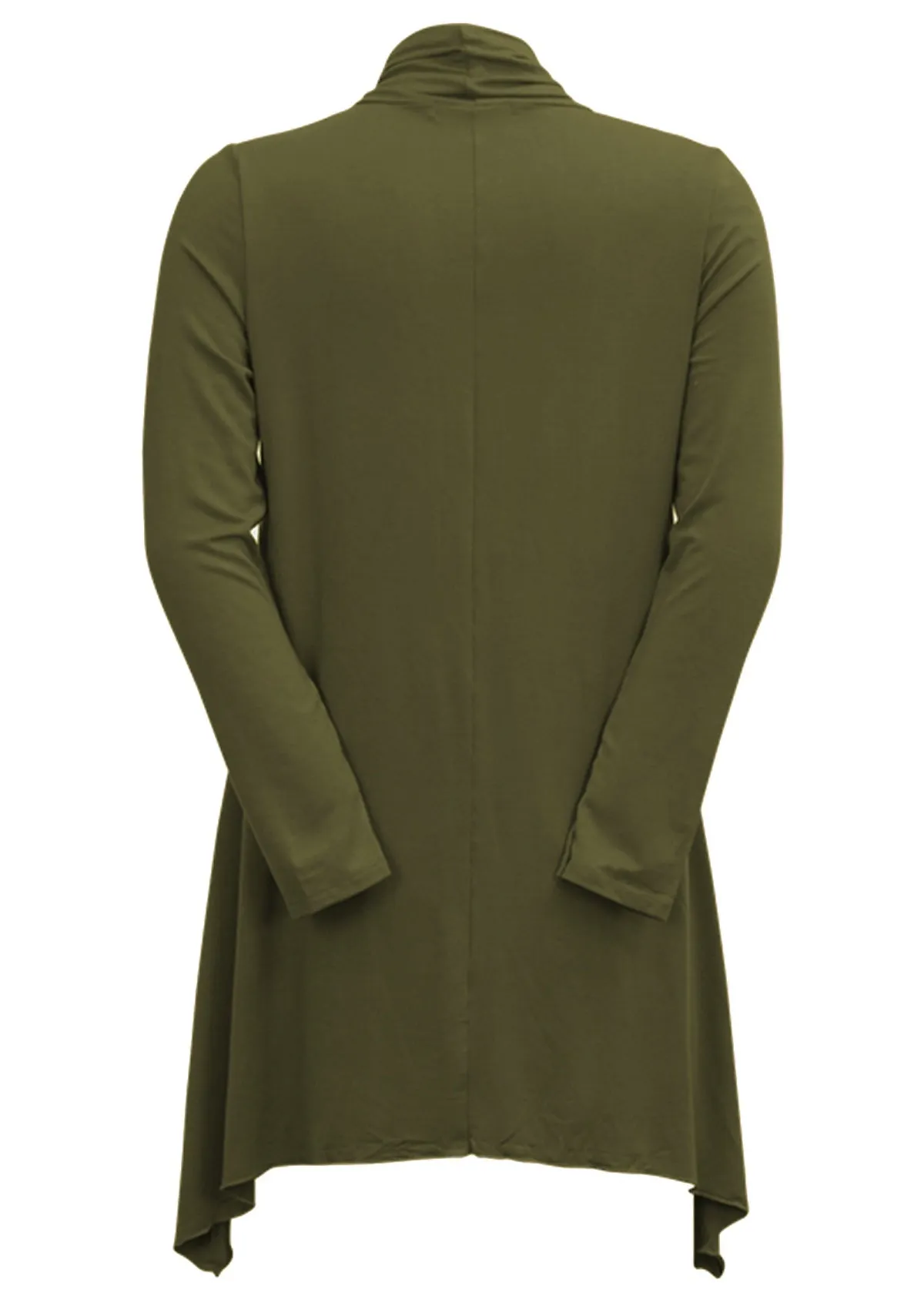 Irregular Hem Stretch Cardi Olive