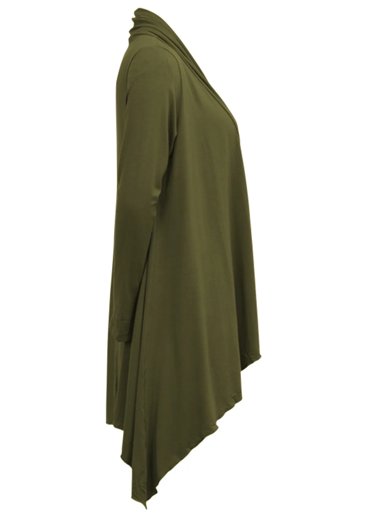 Irregular Hem Stretch Cardi Olive