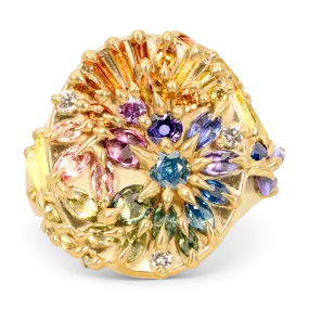 Large Blossom Crush Star Bright Signet Ring - Made to Order