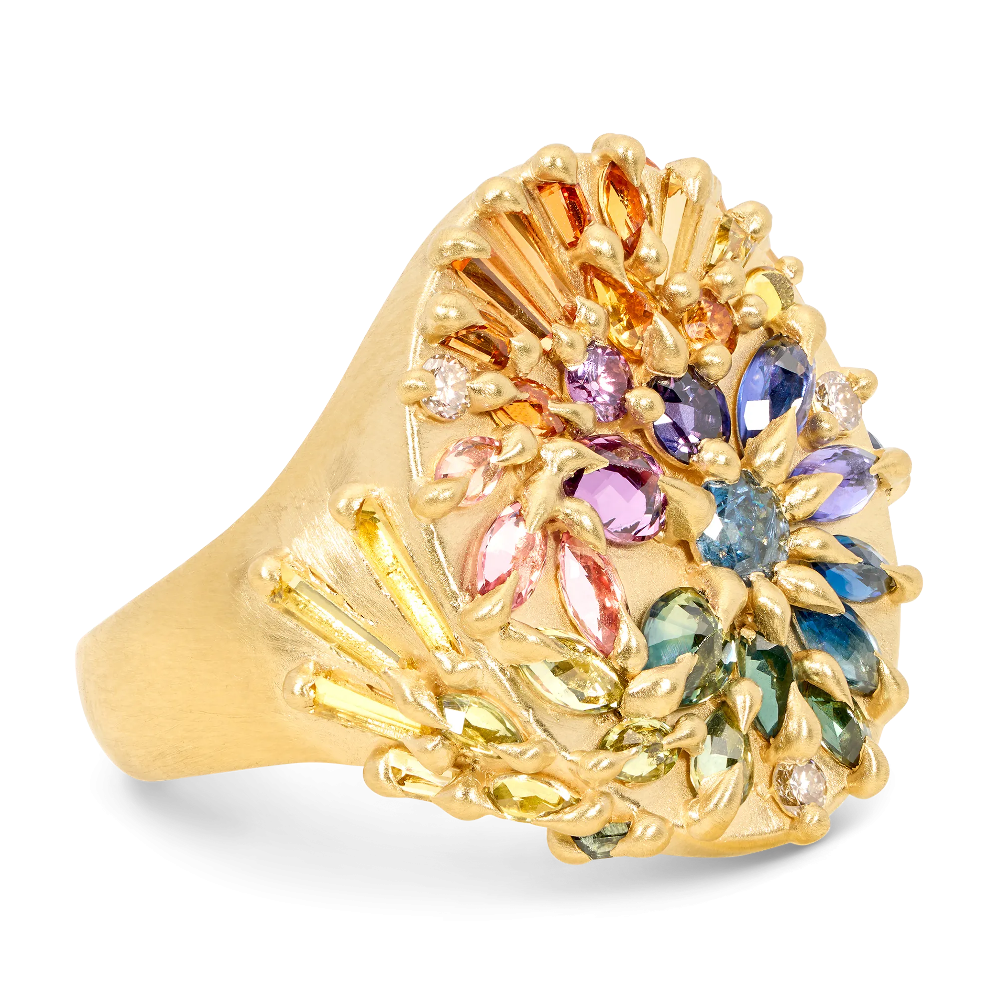 Large Blossom Crush Star Bright Signet Ring - Made to Order