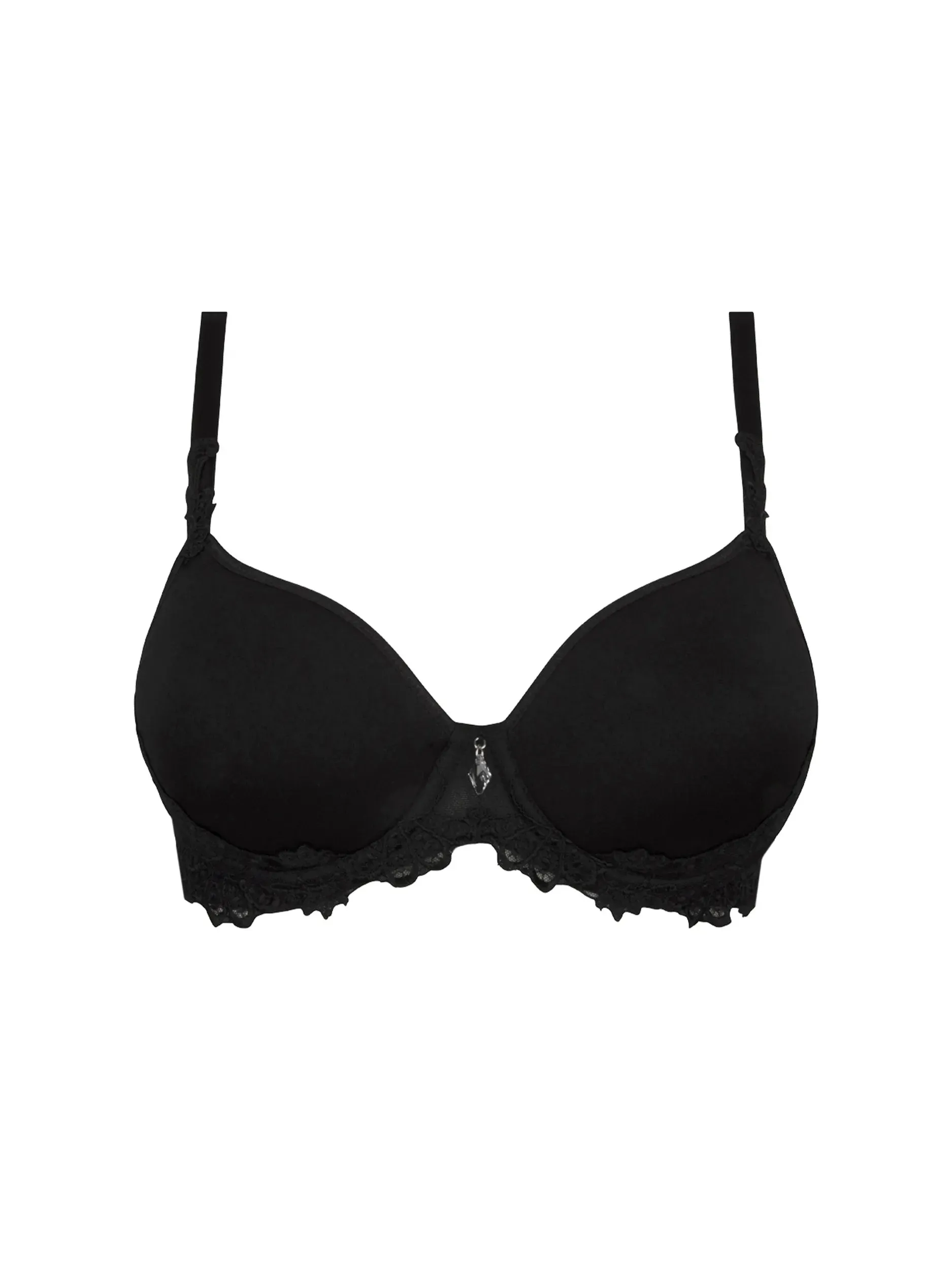 Lise Charmel-Dressing Floral Spacer Plunge Bra-Nude , Black