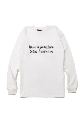 LOLA'S HARDWARE X hagt PEACE SYSTEM L/S TEE WHITE